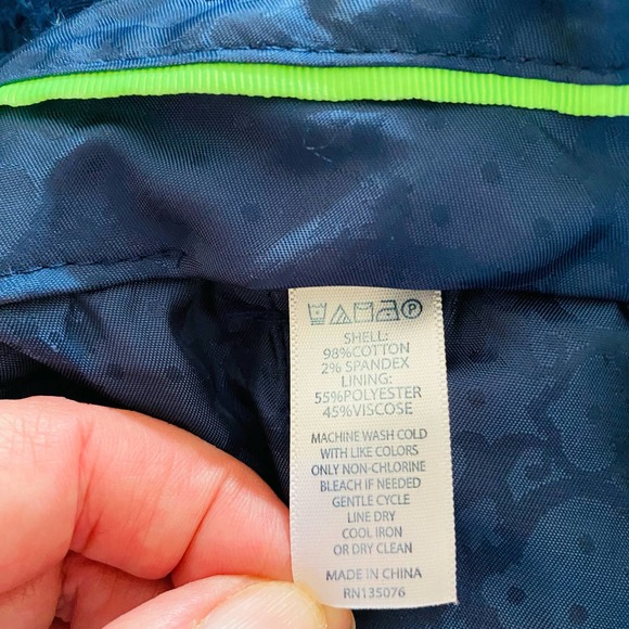 C. Wonder Womens Textured Jacquard Cotton Navy Diamond Skinny Pants Size 2 - Picture 5 of 7